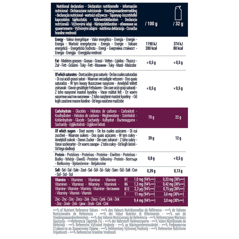 Energiegel Energy Gel+ zwarte bes 4x 32 g