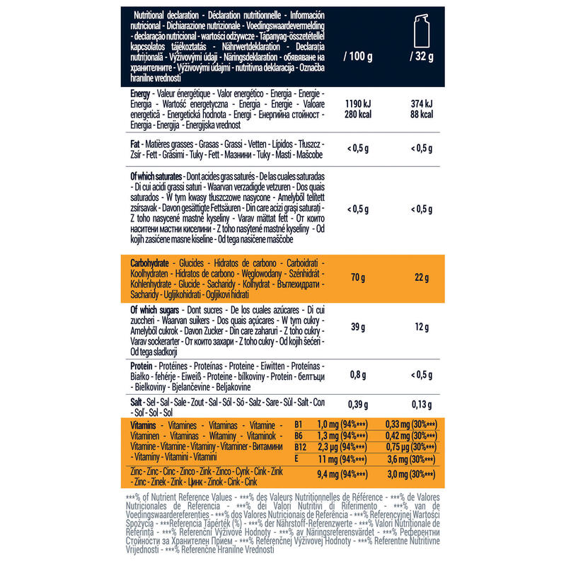 Energiegel Energy Gel+ citrusvruchten 4x 32 g