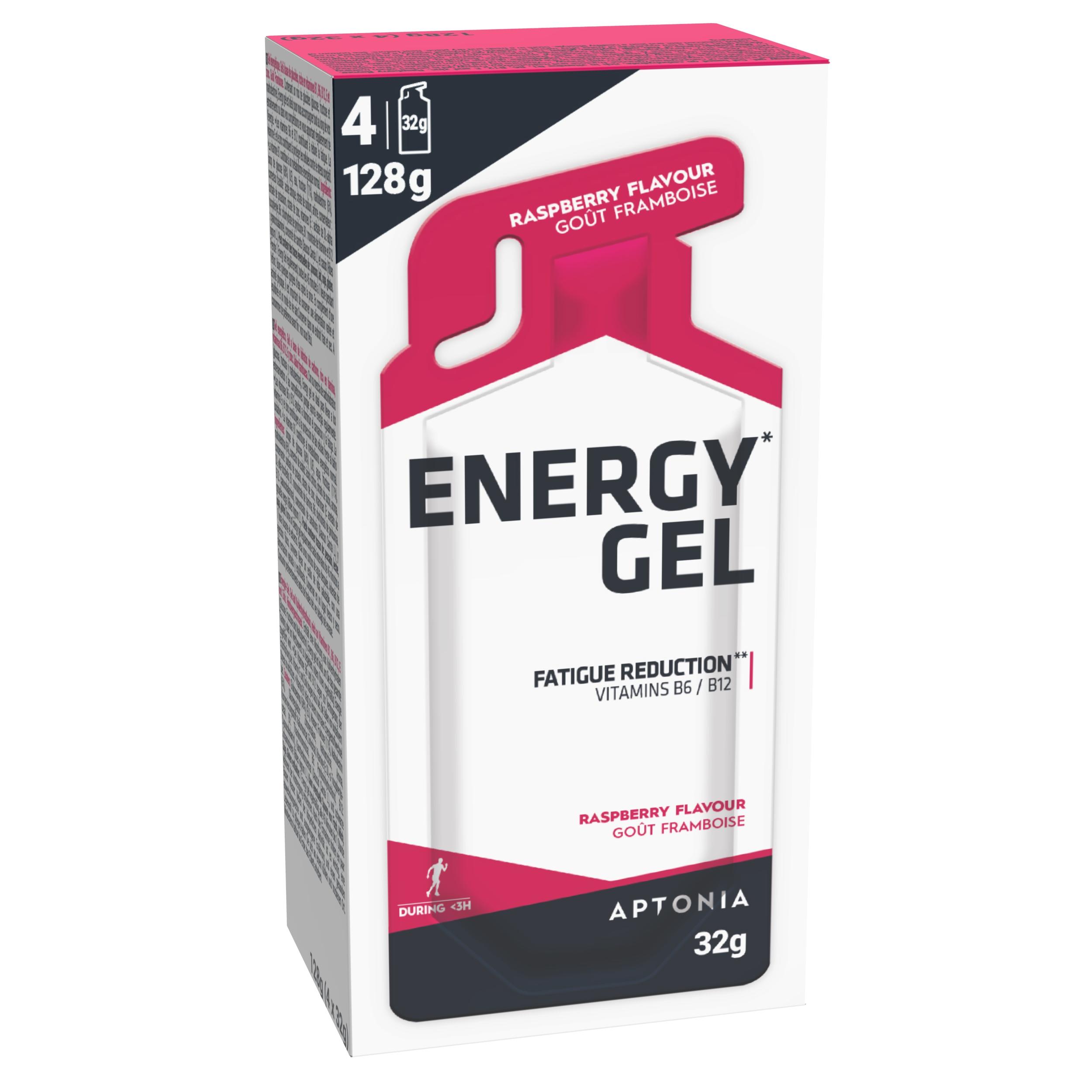 DECATHLON Gel energético ENERGY GEL frambuesa 4 x 32 g