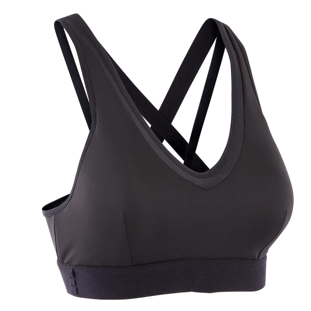 Sport-Bustier Crosstraining schwarz