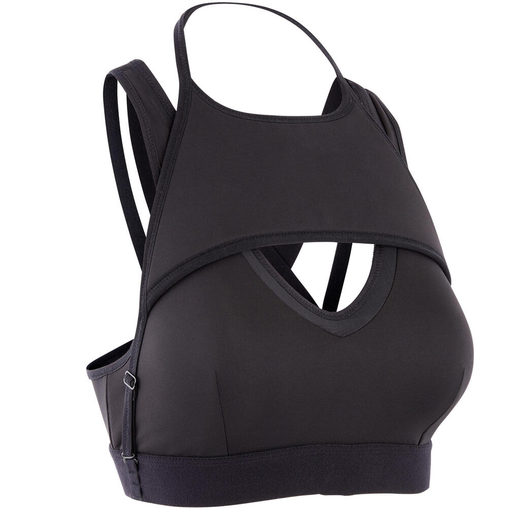 Sport-Bustier Crosstraining schwarz