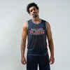 Men's Reversible Sleeveless Basketball Jersey T500R - Blue/Garnet Red