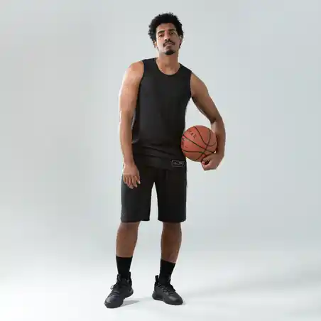 Men's Sleeveless Basketball Jersey T500 - Black