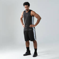 Men's/Women's Basketball Shorts SH500 - Black/White