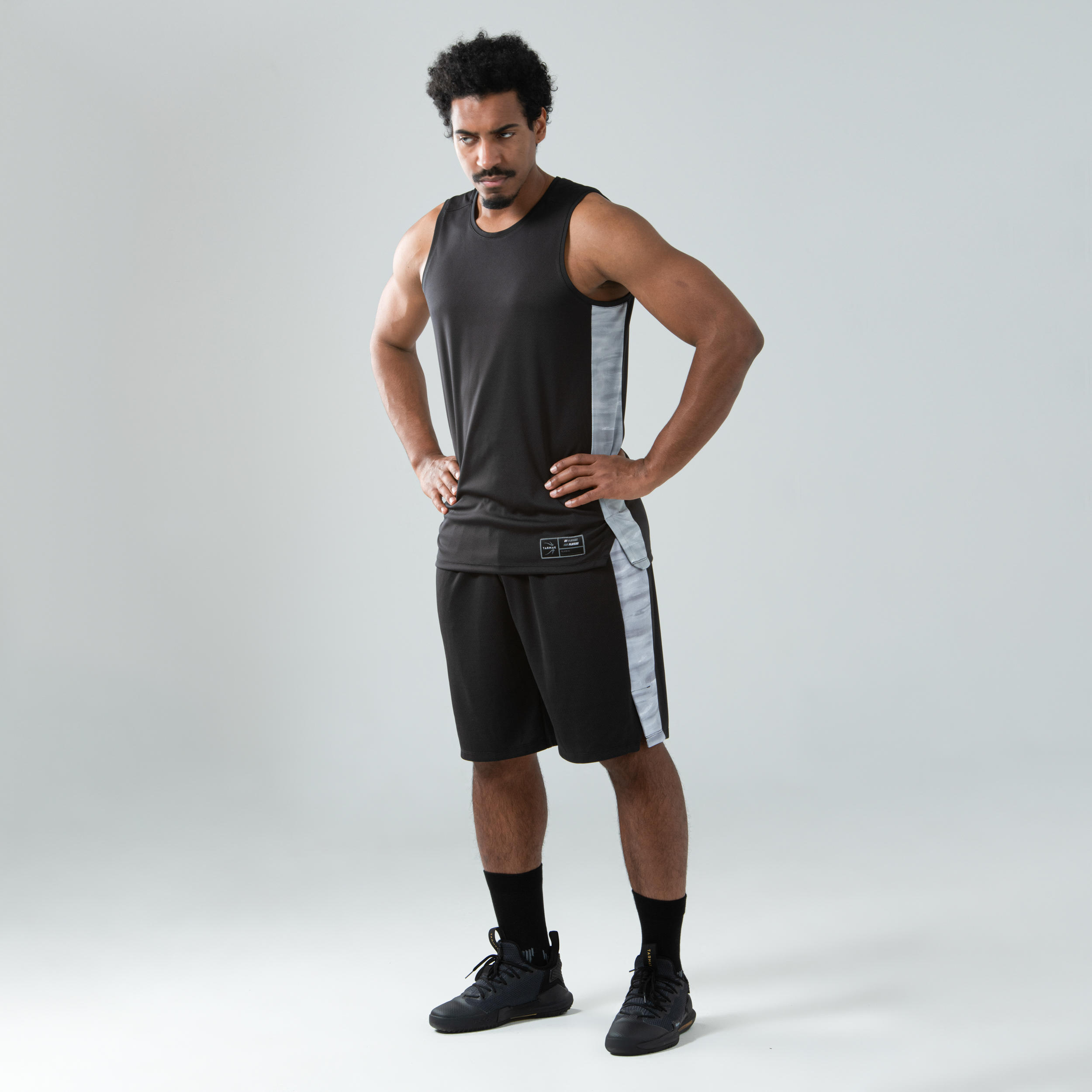 Men's Sleeveless Basketball Jersey T500 - Black 3/5