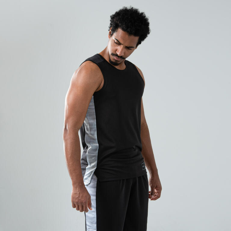 Buy Sleeveless Basketball Jersey Men'S T500 - Black Online