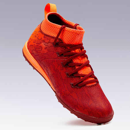 حذاء كرة القدم Agility 900 HG للملاعب الصلبة للأطفال - أحمر/برتقالي