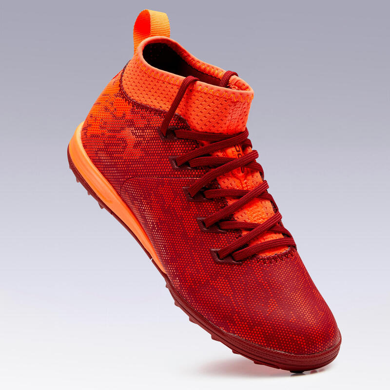Chaussure de football enfant terrains durs Agility 900 TURF TF Rouge / Orange