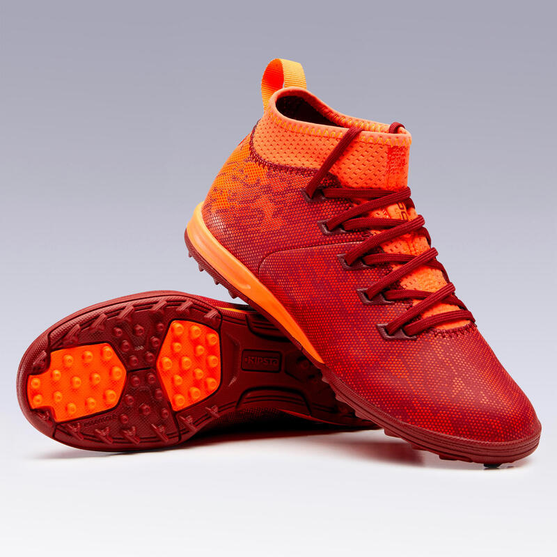 Chaussure de football enfant terrains durs Agility 900 TURF TF Rouge / Orange