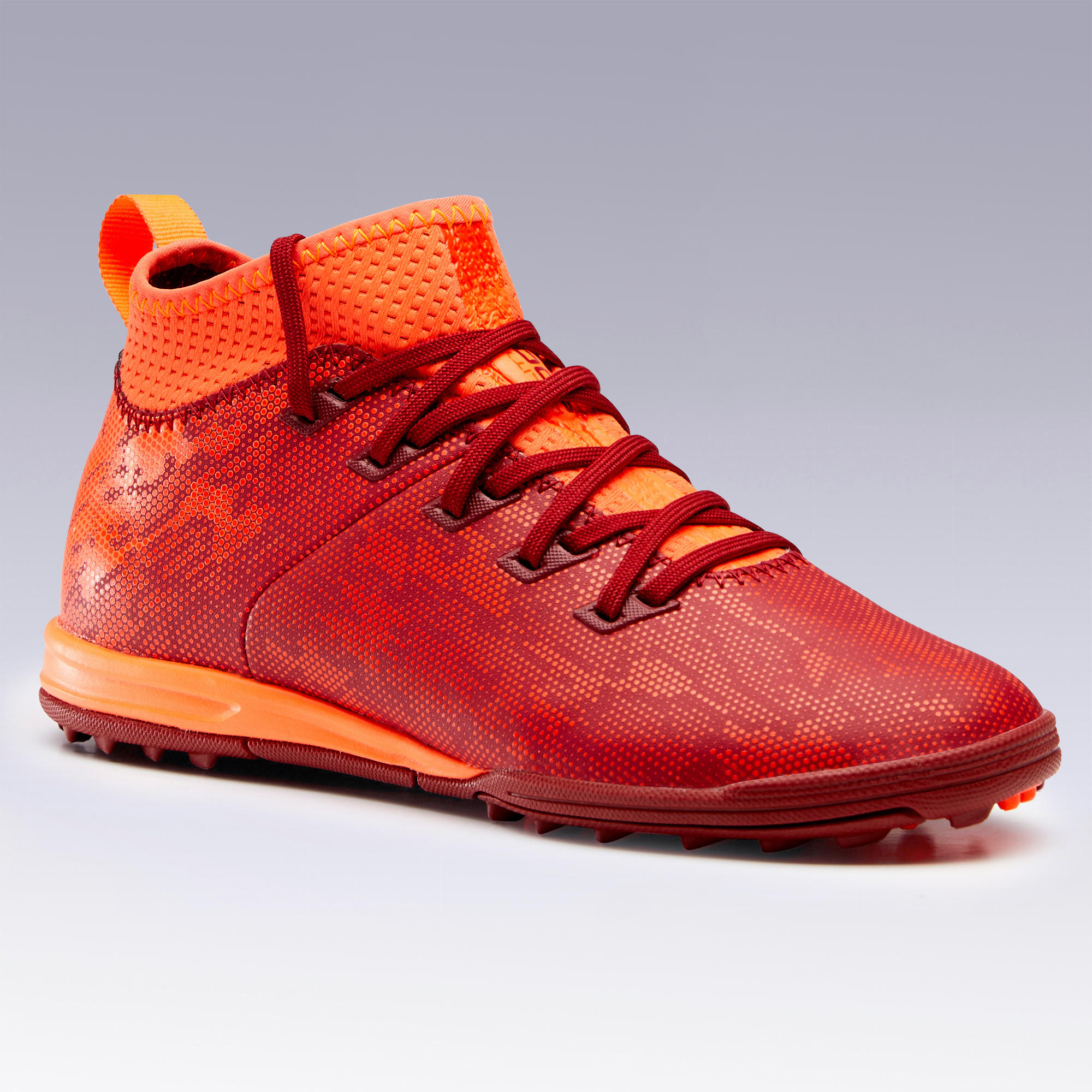 Kids Hard Pitch Football Boots Agility 900 Turf TF Red Orange