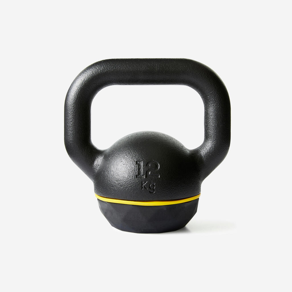 Kettlebell 12 kg liatinový s gumenou základňou