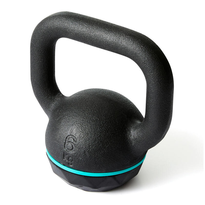 Kettlebell gietijzer met rubberen basis 6 kg