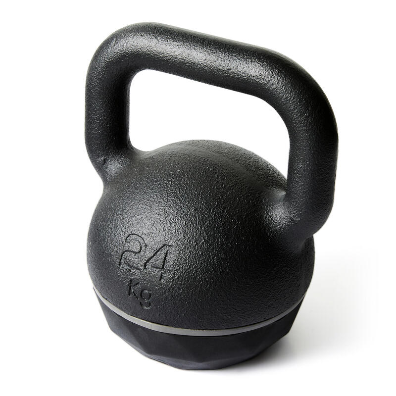 Kettlebell de musculation en fonte et base caoutchouc - 24 kg