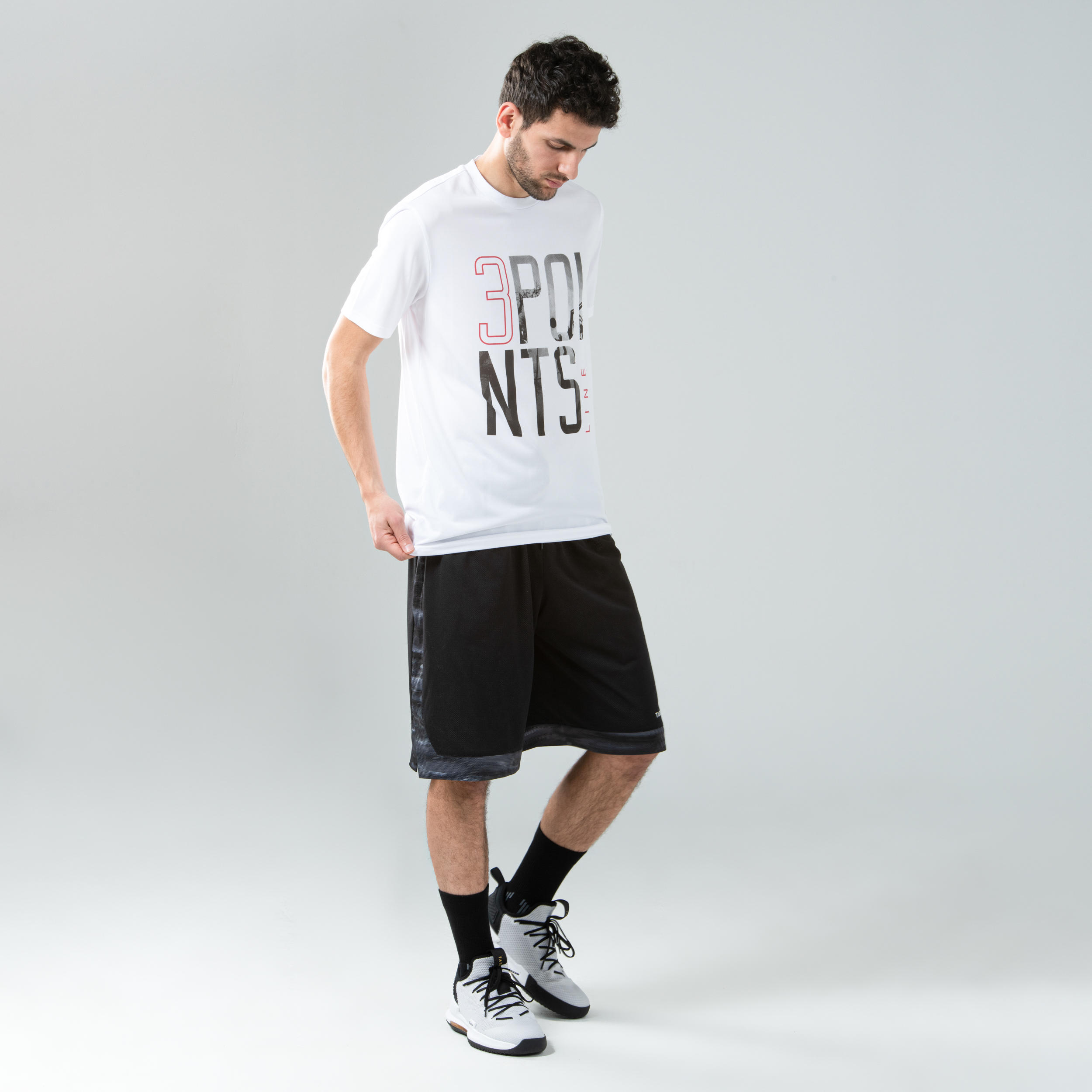 Adult Basketball Shoes Low Ankle Fast 500 Grey