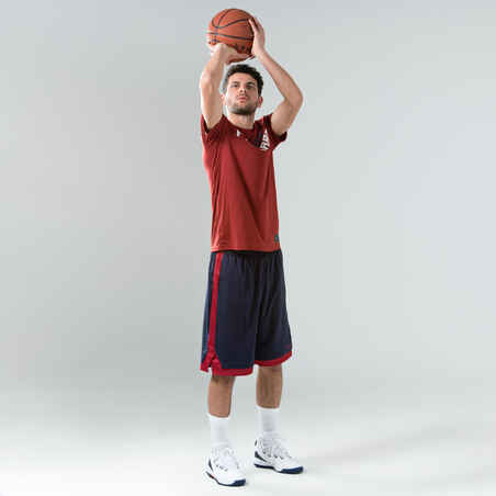Men's Reversible Basketball Shorts - Navy/Garnet Red