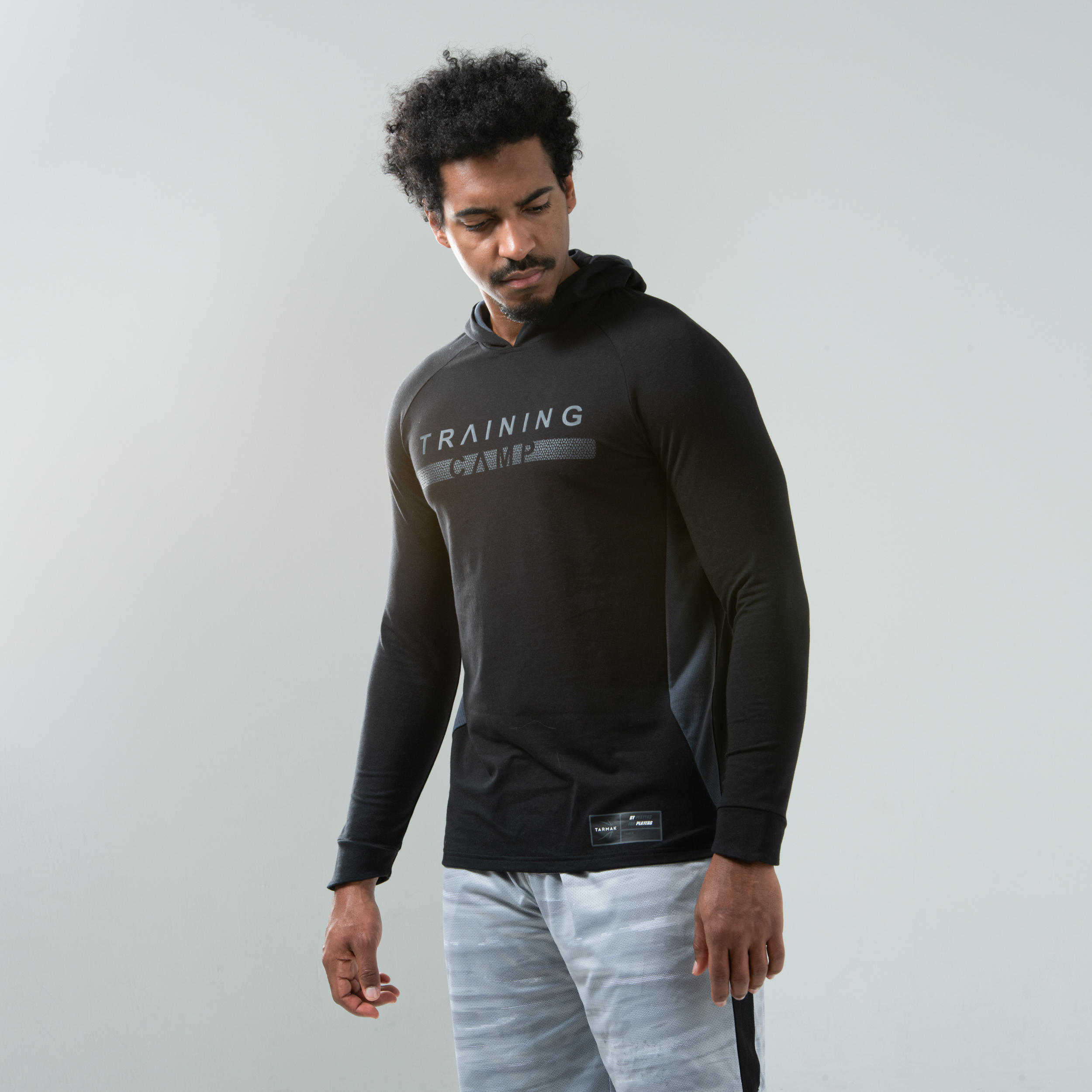 TARMAK Basketball Long-Sleeved Hooded T-Shirt TS500LS - Black