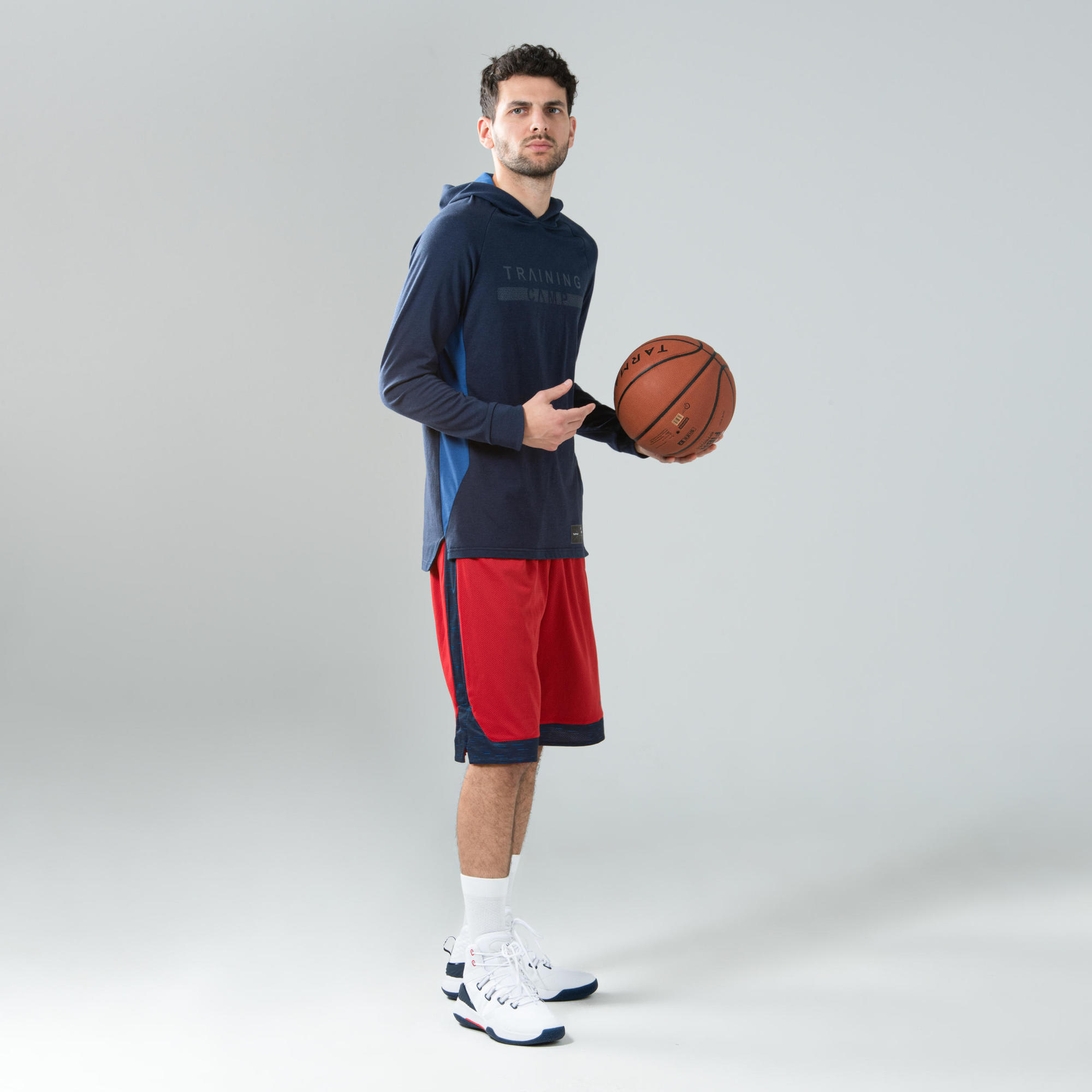 BASKETBALL CAMICIA A MANICHE LUNGHE CON CAPPUCCIO - TS500LS Navy