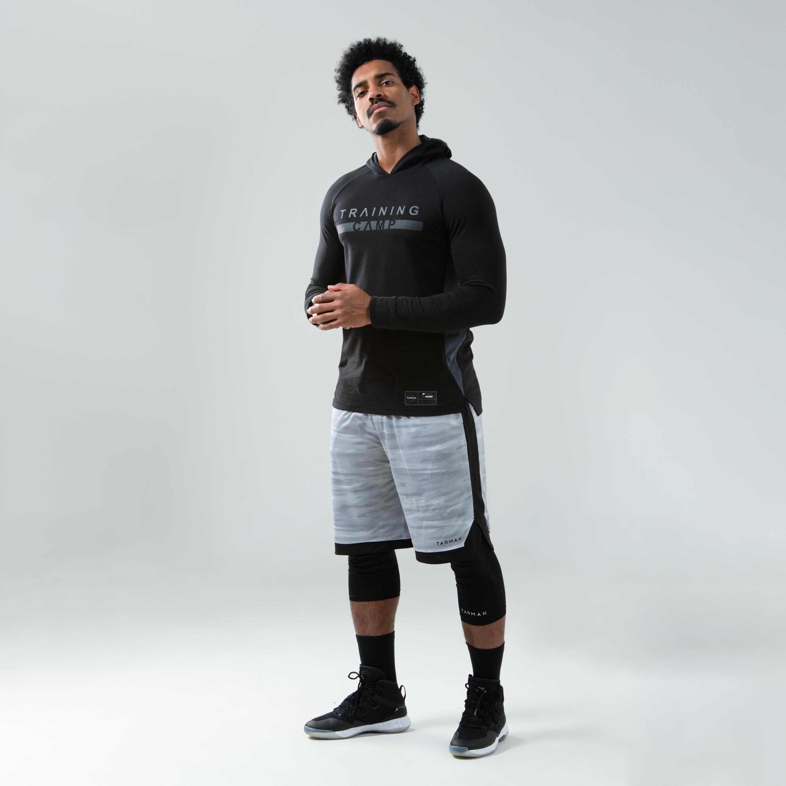Basketball Long-Sleeved Hooded T-Shirt TS500LS - Black 4/6