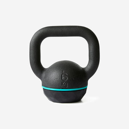 Kettlebell gjutjärn och gummibotten - 6 kg