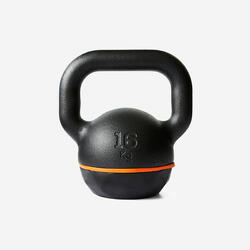 Kettlebell gietijzer met rubberen basis 16 kg