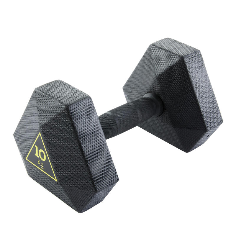PRODUCTO OCASIÓN: Mancuerna Hexagonal HEX Dumbbell 10 kg. Domyos