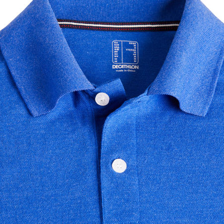 Polo de golf manches courtes homme MW500 bleu chiné