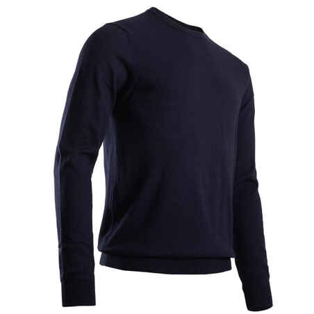 Men's golf crew neck pullover MW500 navy blue