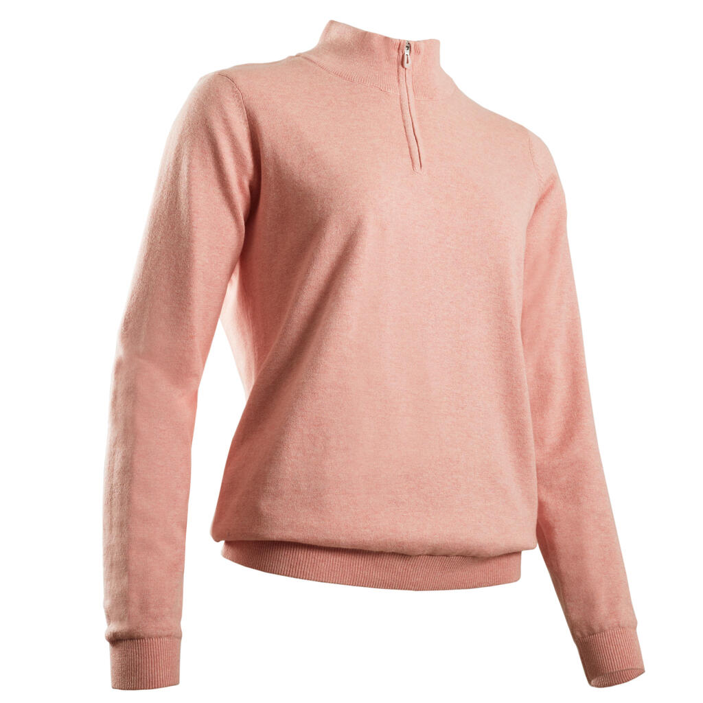 Women's golf windproof pullover MW500 pink