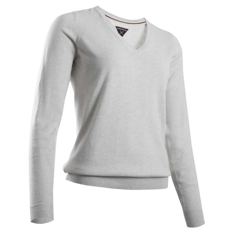 WOMENS MILD WEATHER GOLF CLOTHING Golf - W PULL MW LIGHT GREY INESIS - Golf Clothing