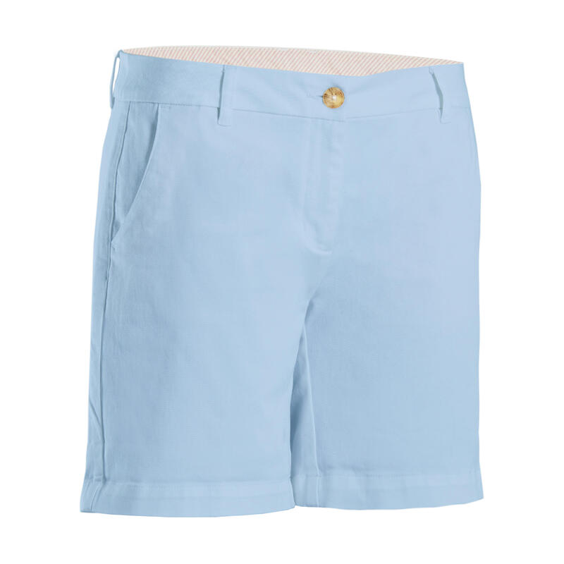 Pantalon scurt chino bumbac golf MW500 Bej Damă