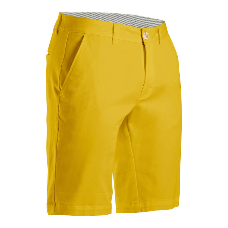 MENS MILD WEATHER GOLF CLOTHING Golf - Men's Golf Shorts - Ochre INESIS - Golf Clothing