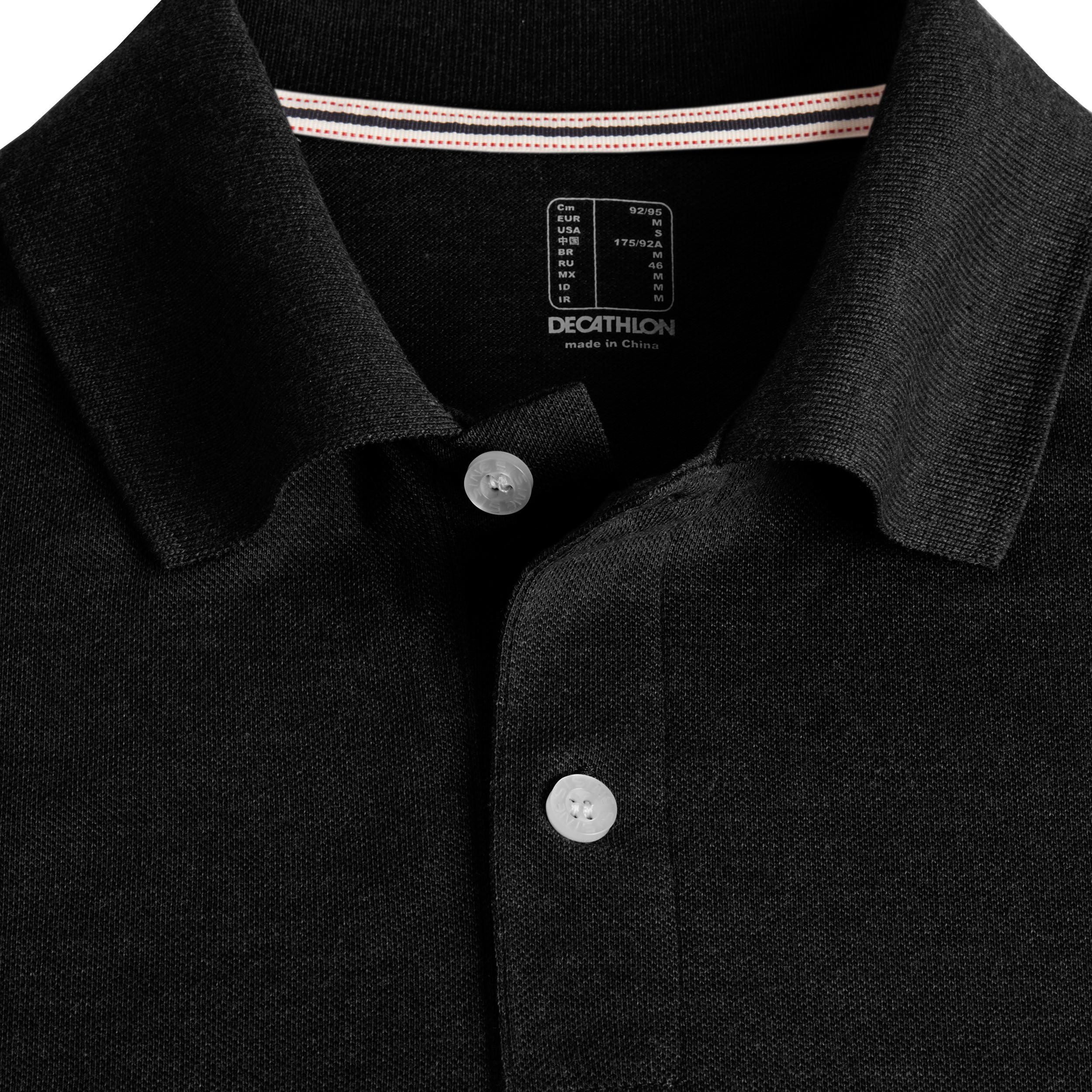 Men's golf short-sleeved polo shirt MW500 mottled dark grey 2/8