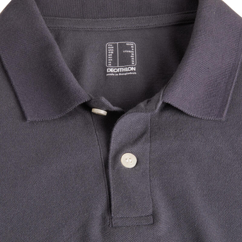 Polo Golf Hombre Basic Gris Manga Corta