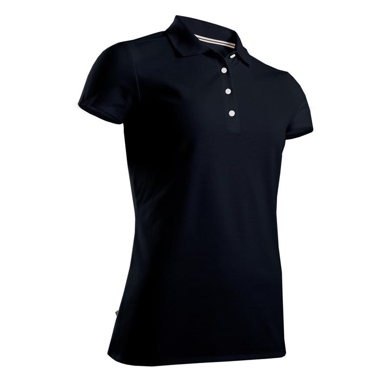 Women's golf short-sleeved polo shirt MW500 black