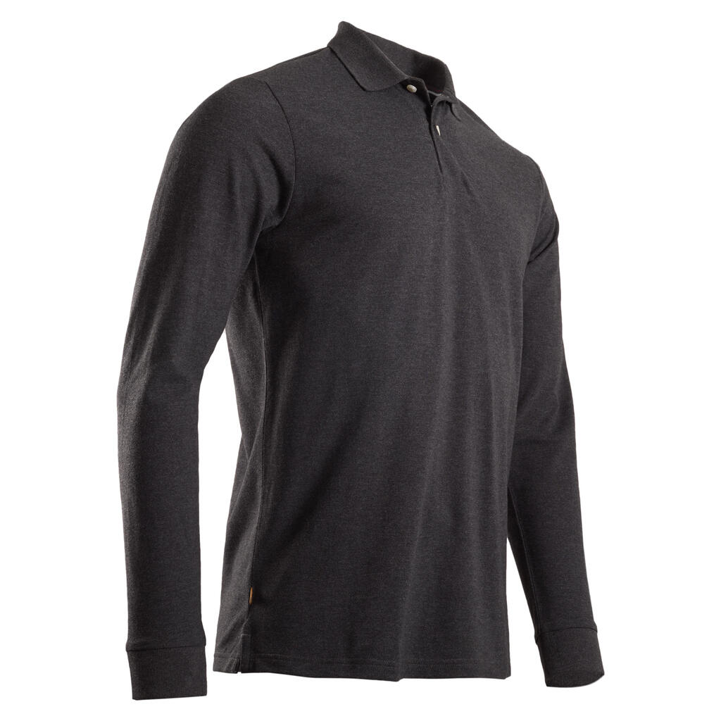 Herren Golf Poloshirt langarm - MW500 weiss