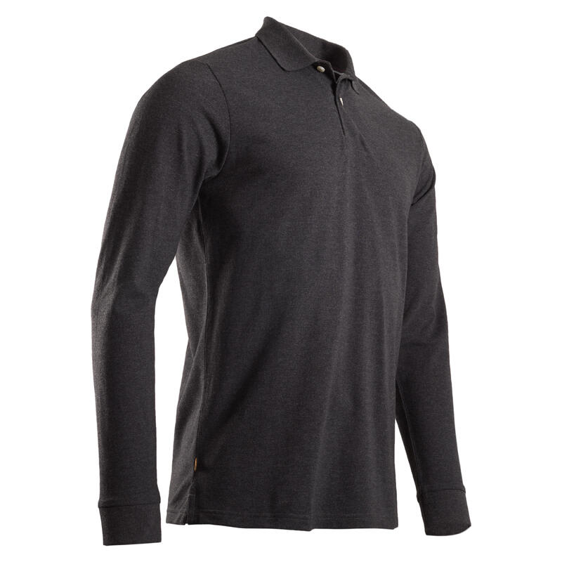 Polo de golf manches longues homme MW500 gris fonce chine