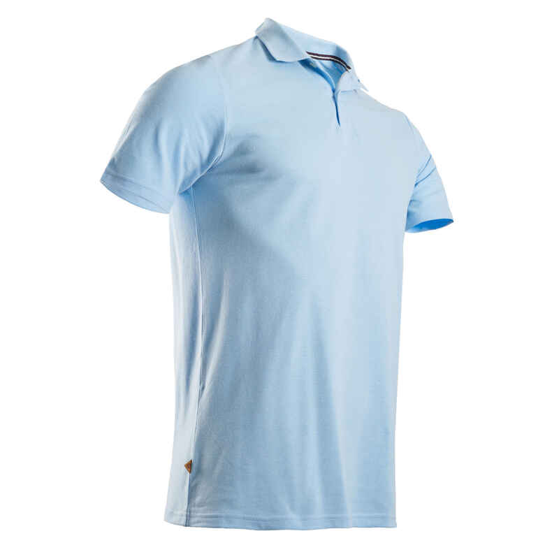 Men's golf short-sleeved polo shirt MW500 sky blue