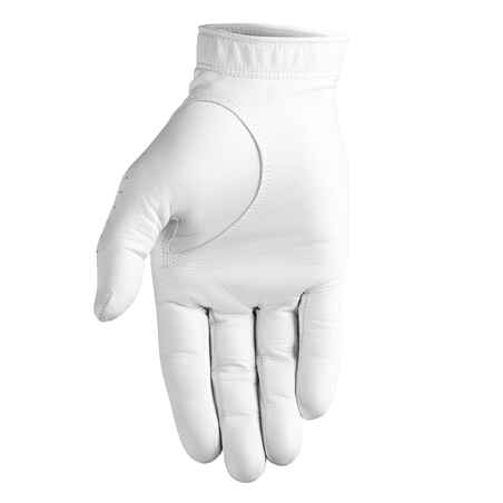 MEN'S GOLF GLOVE CABRETTA LEFT HANDED - 900 WHITE