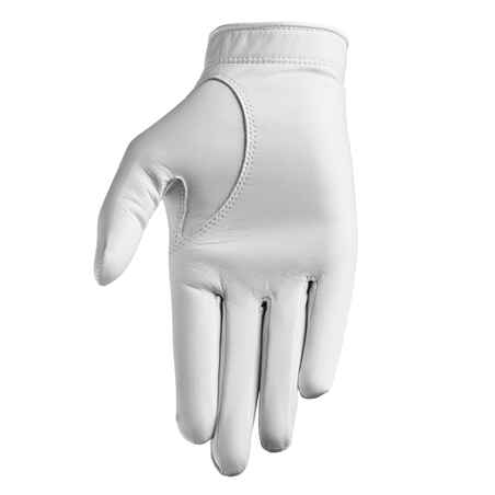 WOMEN'S GOLF GLOVE CABRETTA LEFT HANDED - 900 WHITE