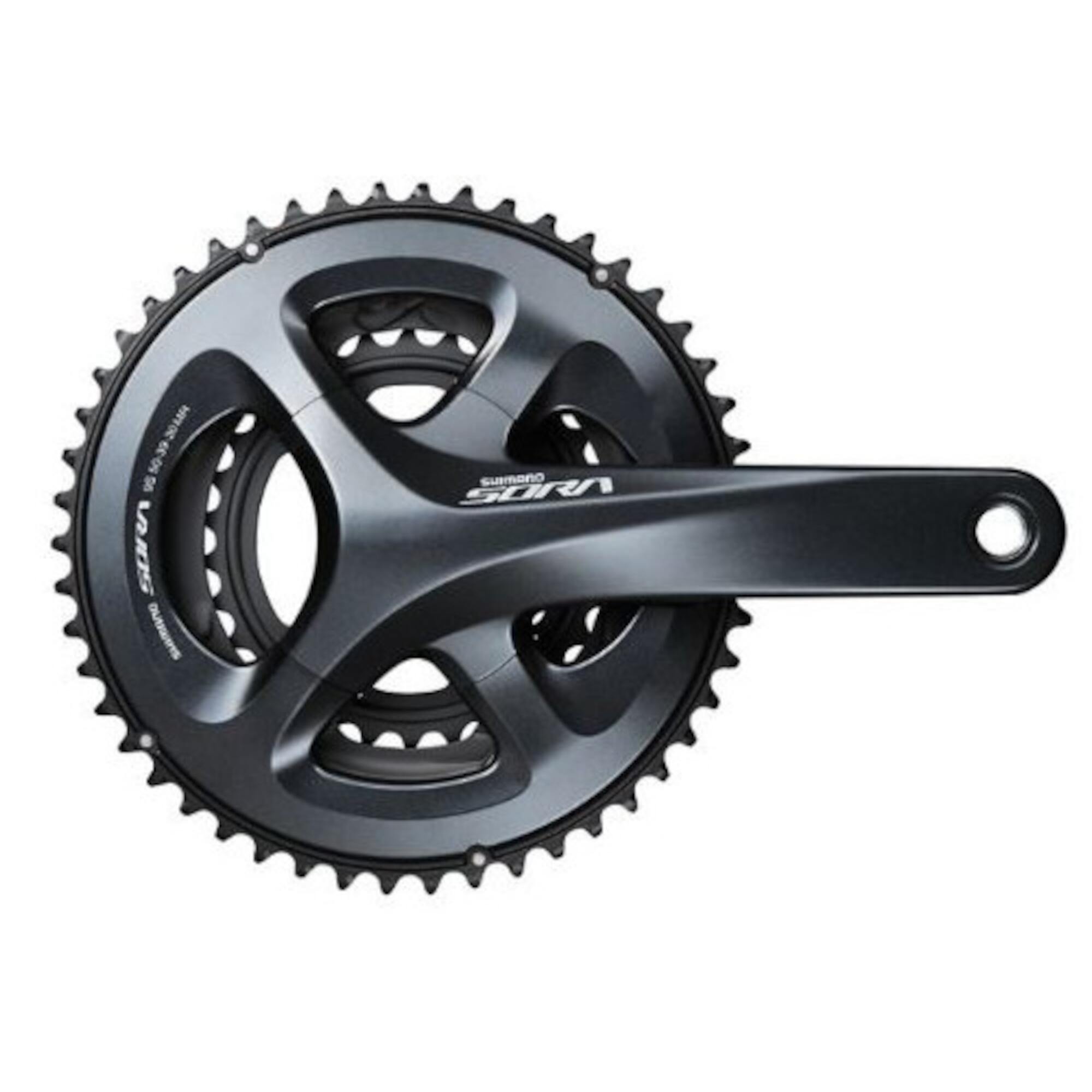 BIELAS SHIMANO SORA R3000 DOBLE PLATO (50/34 DIENTES) 9 VELOCIDADES NEGRAS 1/1