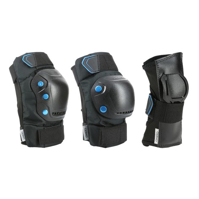 Fit500 Adult 3Piece Inline Skate Protection Set Black/Grey