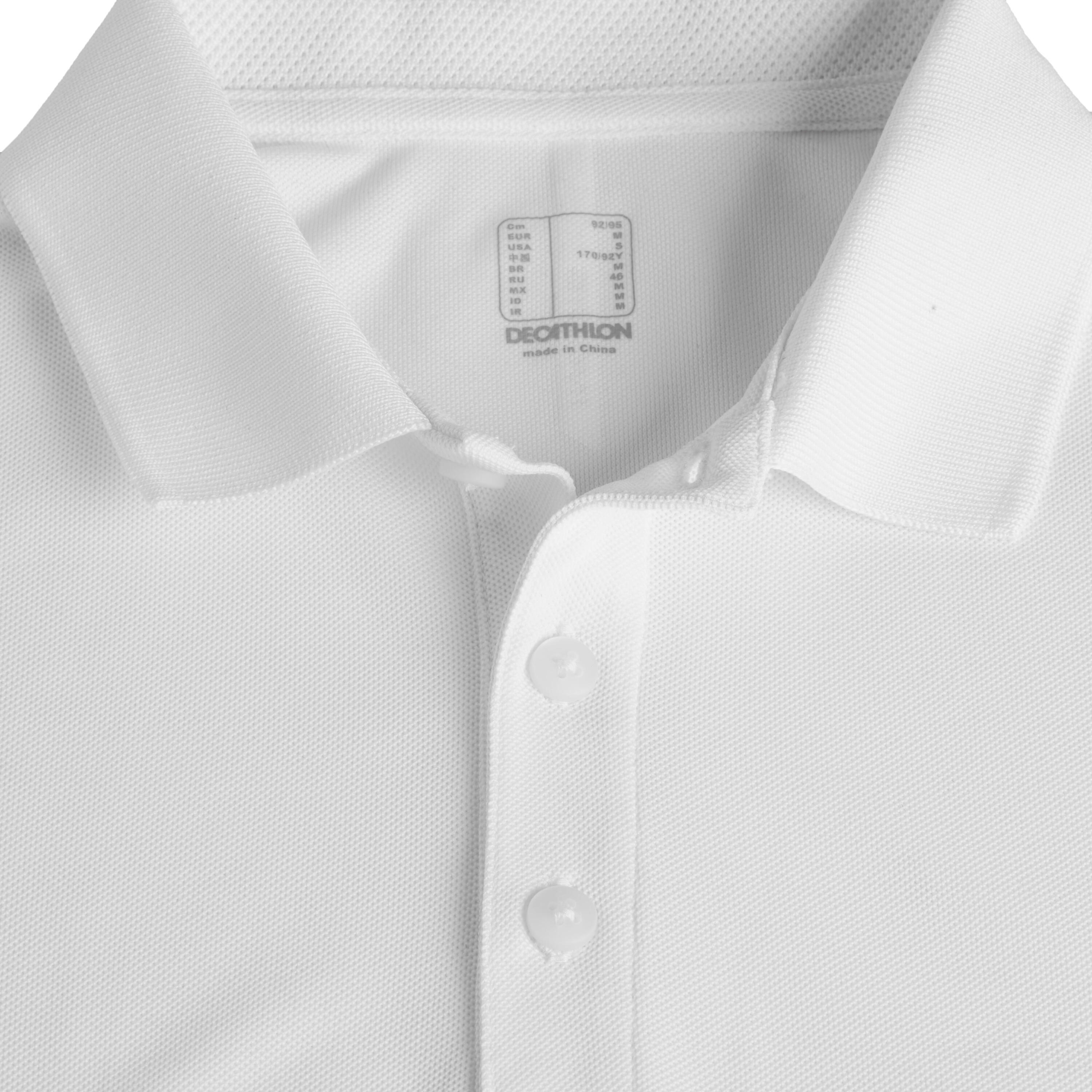 MEN'S GOLF SHORT SLEEVE POLO SHIRT - WW500 WHITE 4/6