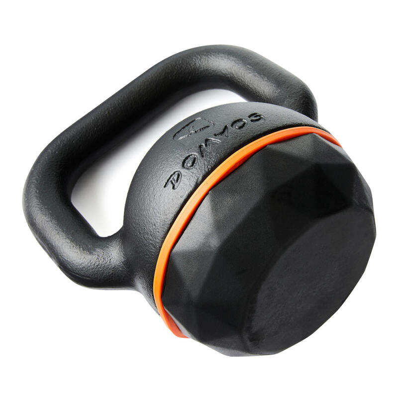 Kettlebell de musculation en fonte et base caoutchouc - 16 kg