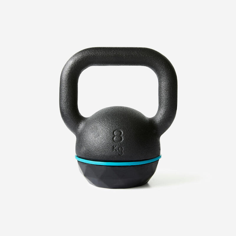 Ganteră Kettlebell din Fontă și Bază din Cauciuc - 8 kg