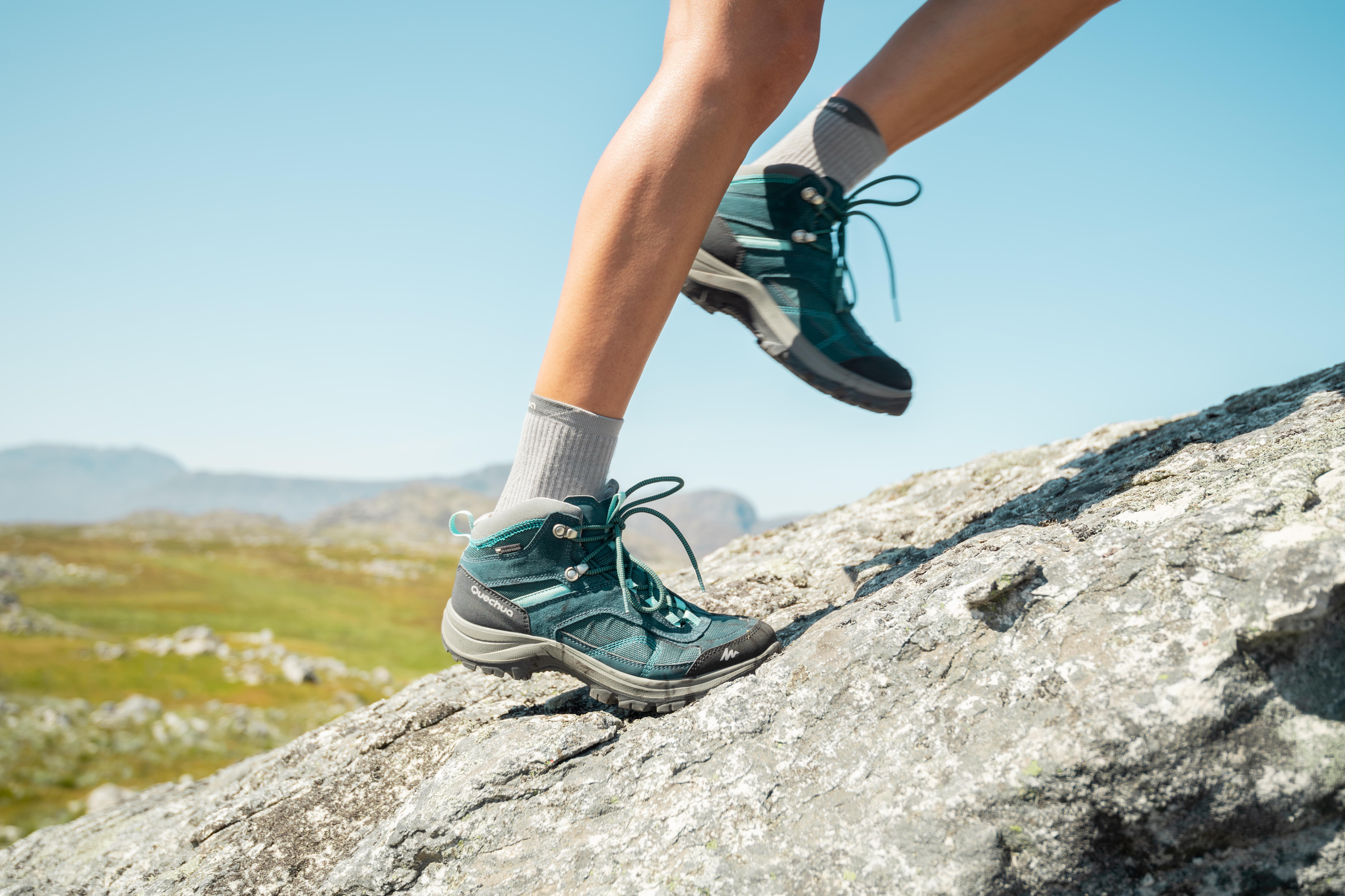 Women’s Hiking Mid Boots – MH 100 Blue - QUECHUA