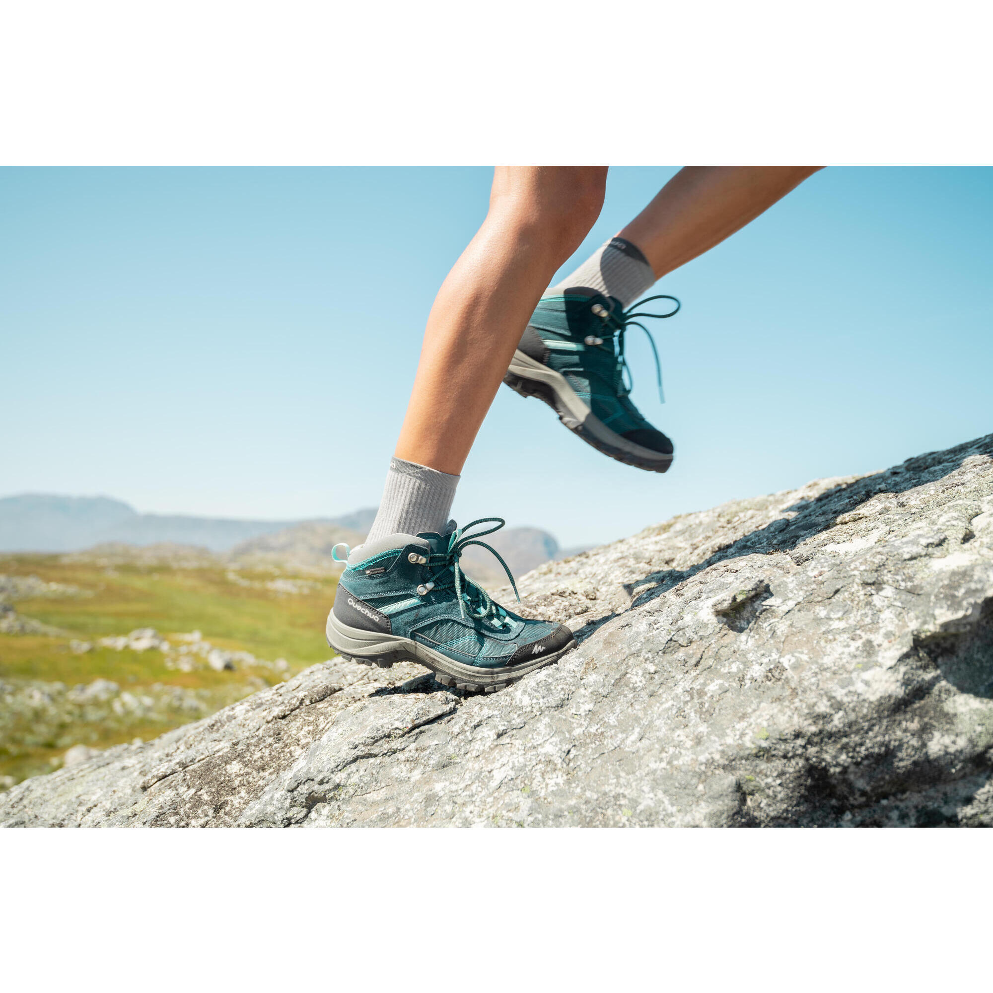 Botas de montana y trekking impermeables Mujer Quechua MH100 Azul Decathlon