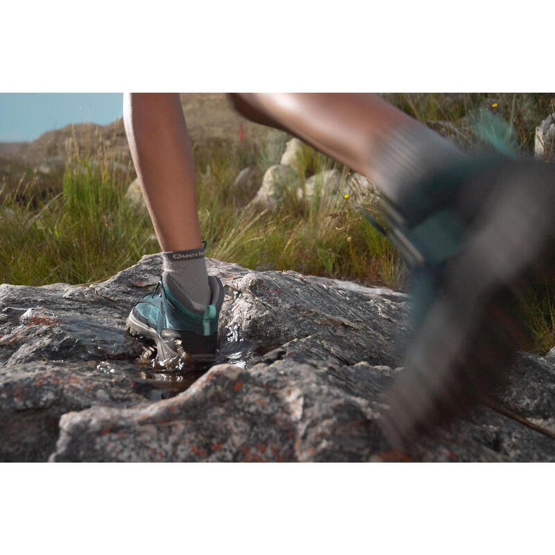 Botas impermeáveis de caminhada na montanha MH100 Turquesa - Mulher