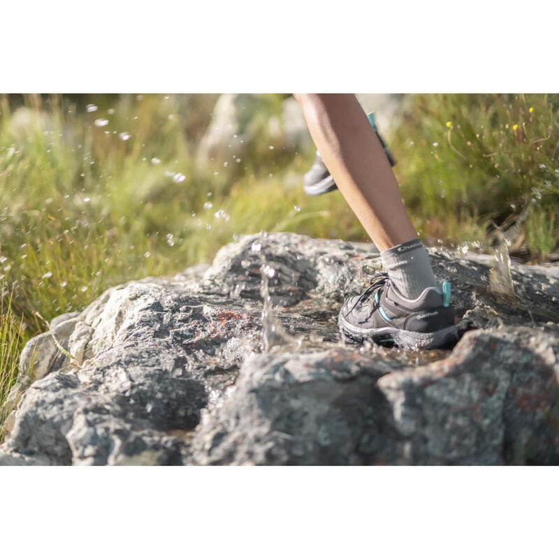 Scarpe trekking donna MH100 WTP impermeabili grigie