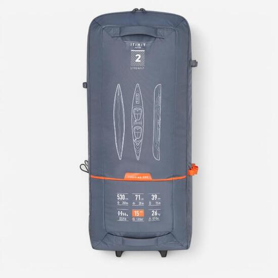 Transport Rucksack mit Rollen Trolley für Schlauchkajak X500 2-Sitzer