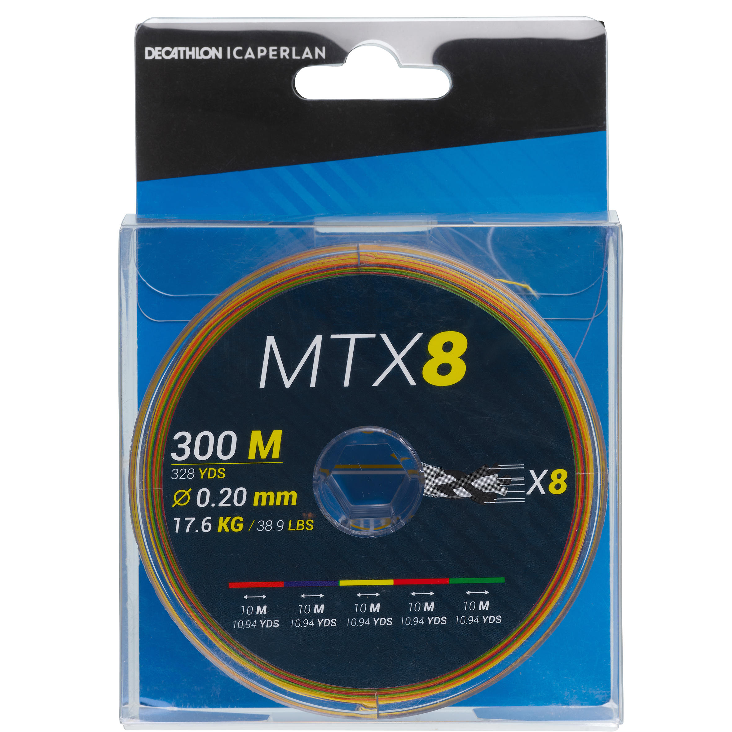 Trecciato 8 fili pesca in mare MTX8 300m 0,20 multicolore 3/3